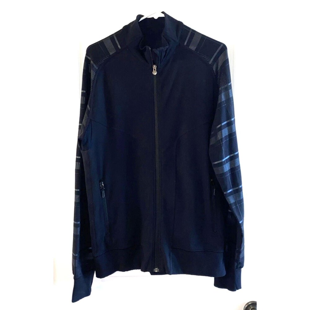 Lululemon Men’s Jacket Full Zip Black Reflective‎ Sleeves -Size Large